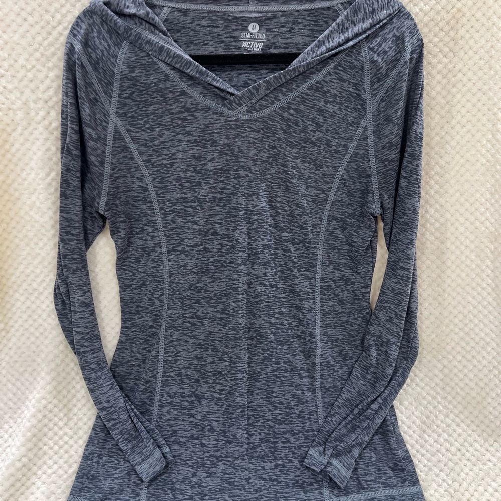 Old Navy Gray Women's Lightweight Activewear Hoodie Top
